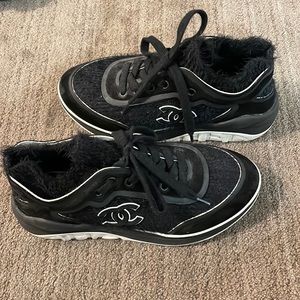 Chanel Faux Fur Trainer size 35.5/6